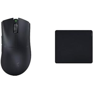 Razer DeathAdder V3 Pro + Gigantus V2 Large Souris sans Fil légère et Ergonomique, capteur Optique 30K et Tapis de Souris Souple pour la Vitesse et Le contrôle - Publicité