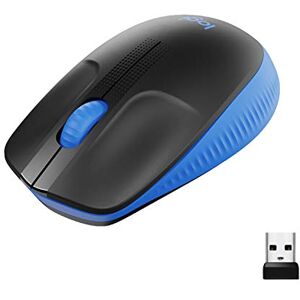 Logitech M190 Souris sans fil, design ambidextre, durée de la batterie 18 mois avec mode économie d’énergie, récepteur USB, contrôle précis du curseur + défilement, large molette de défilement Bleu - Publicité