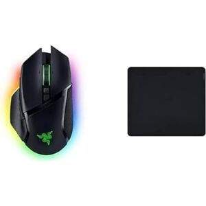 Razer Basilisk V3 Pro + Gigantus V2 Large Souris de Jeu sans Fil Personnalisable avec HyperScroll Tilt Wheel, 30K Optical Sensor & Soft Large Gaming Mouse Mat pour la Vitesse et Le contrôle - Publicité