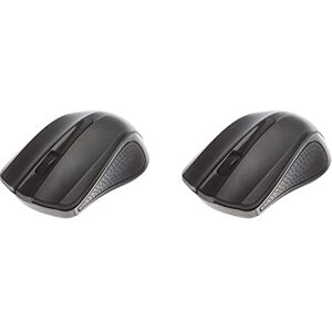 APM 571140 Souris sans Fil Optique 1200 DPI Souris Ergonomique sans Fil Technologie sans Fil 2,4 Ghz 3 Boutons et 1 Molette de Défilement Connexion USB avec Piles Noir (Lot de 2) - Publicité