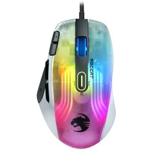 Roccat Kone XP Souris de jeu à éclairage 3D, dotée d'un capteur optique de 19 000 DPI, d'une molette Krystal 4D avec un design multi-bouton et un éclairage AIMO RGB, Blanc - Publicité