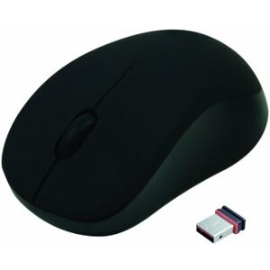 APM 571126 Souris Sans Fil Optique Souris Ergonomique Sans Fil Forme Arrondie Technologie Sans Fil 2,4 Ghz 3 Boutons et 1 Molette de Défilement Connexion USB Avec Piles Noir - Publicité