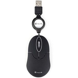 NGS Sin Black Souris Optique 1000dpi avec Câble Rétractable USB, Souris pour Ordinateur ou o Laptop avec 2 Boutons, Ambidextre - Publicité