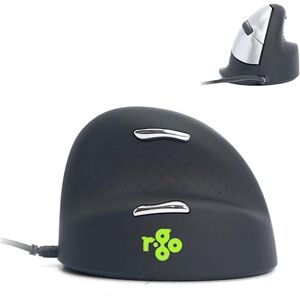 R-Go Tools R-Go HE Souris Ergonomique Filaire, Grande Taille, avec Le Logiciel Anti-RSI, Prévention tendinite, Souris Verticale, Clic Silencieux, pour Windows/MacOS/Linux, 2400 DPI réglable et 5 Boutons, Noir - Publicité