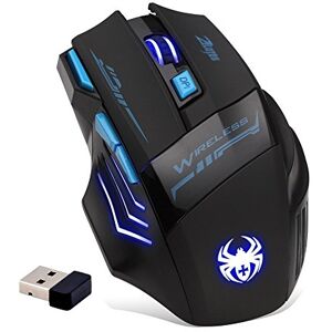 zelotes Souris sans Fil,7 Boutons,2.4GHz,Souris Optique USB,Souris Ergonomique 2400DPI,Souris Gamer sans Fil,Souris Gaming pour PC, Mac,Ordinateur,Noir - Publicité