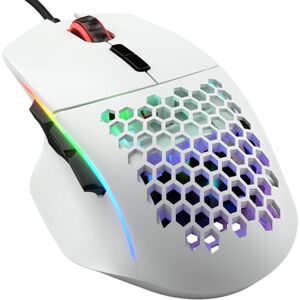 Glorious Gaming Model I Souris de Jeu Filaire 69 g Super légère, 2 Boutons échangeables, RGB, Pieds PTFE, 9 Boutons programmables, appuie-Pouce latéral Blanc - Publicité