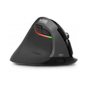 Urban Factory ERGO PRO - souris - vertical - 2.4 GHz, Bluetooth 5.0 - noir, pour gaucher Nickel