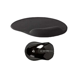 Nedis Tapis De Souris Gel Noir + Souris Pc Sans Fil 1 000 Ppp 3 Boutons Noir Usage Non Intensif Nedis