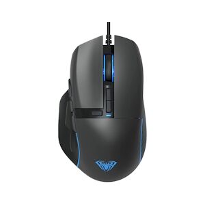 AULA F808 Souris 10 boutons avec programmation macro, 4200 DPI, optique, filaire USB, rétroéclairage LED