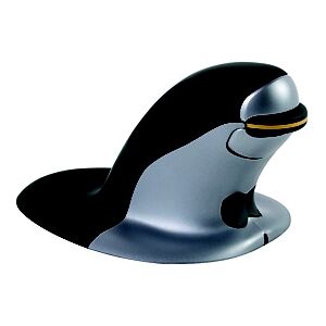 Fellowes Souris verticale Penguin sans fil taille Large - Noir / Argent - Publicité