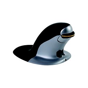 Fellowes Souris verticale Penguin sans fil taille Small - Noir / Argent - Publicité