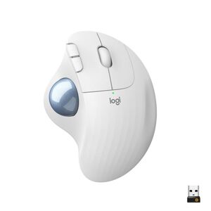 Souris Trackball sans fil Logitech ERGO M575 Bluetooth ergonomique Blanc cassé - Publicité