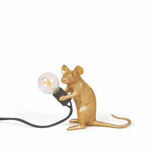 Seletti Lampe à poser Seletti MOUSE-Lampe à poser Souris assise câble USB H12.5cm Doré