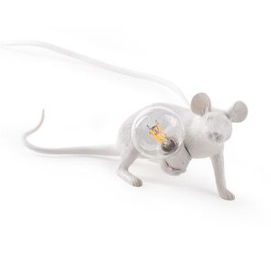 Seletti Lampe à poser Seletti MOUSE-Lampe à poser Souris couchée câble USB H8.1cm Blanc