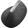 Logitech MX Souris verticale - USB, Bluetooth, 2.4 GHz - graphite