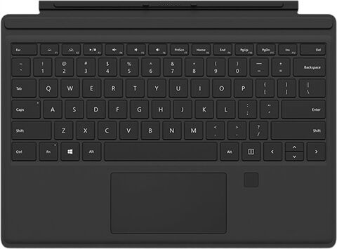 Refurbished: Microsoft Surface Pro Type Cover With Fingerprint (1755) - Black