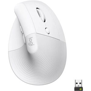 Logitech Lift Mouse Ergonomico Verticale, Senza Fili, Ricevitore Bluetooth o Logi Bolt USB, Clic Silenziosi, 4 Tasti, Compatibile con Windows / macOS / iPadOS, Laptop, PC. Bianco