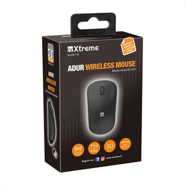 xtreme 94573 mouse rf ottico 3d-nero