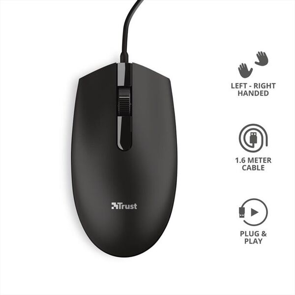 trust basi wired mouse-black