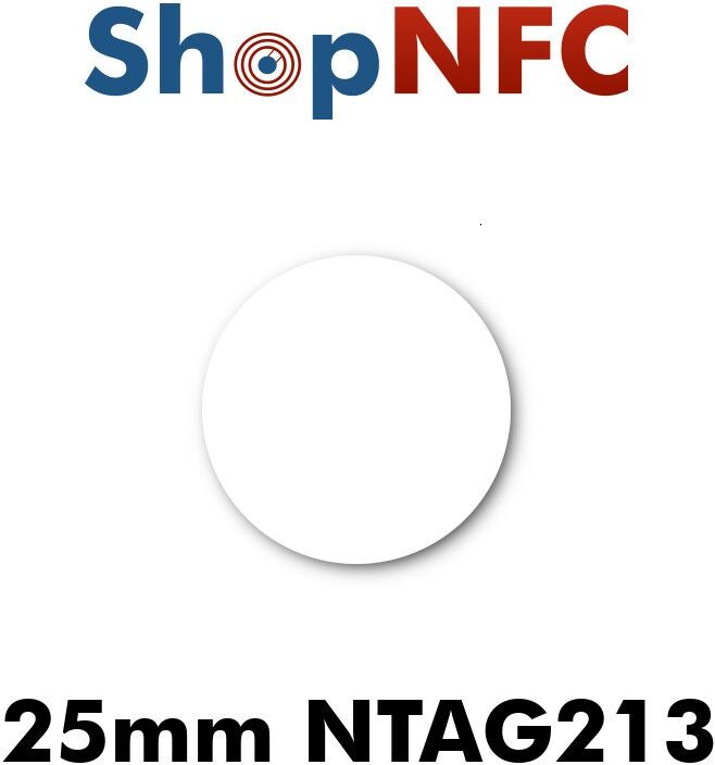 Tag NFC NTAG213 25 mm adesivi