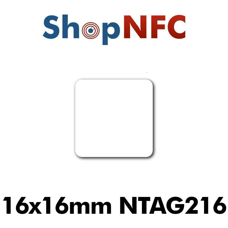 Tag NFC NTAG216 schermati16x16mm adesivi