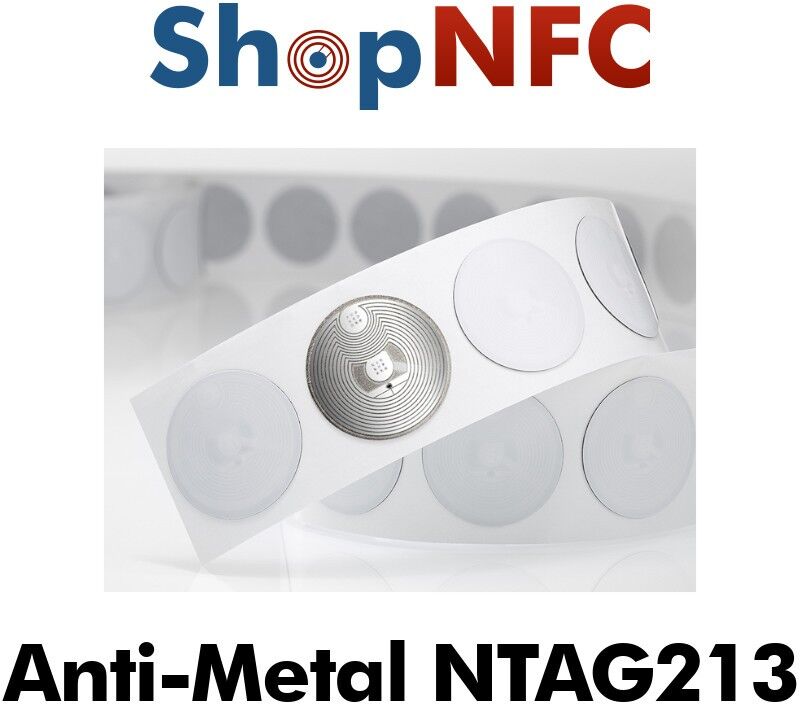 Tag NFC schermati NTAG213 rotondi adesivi 22mm