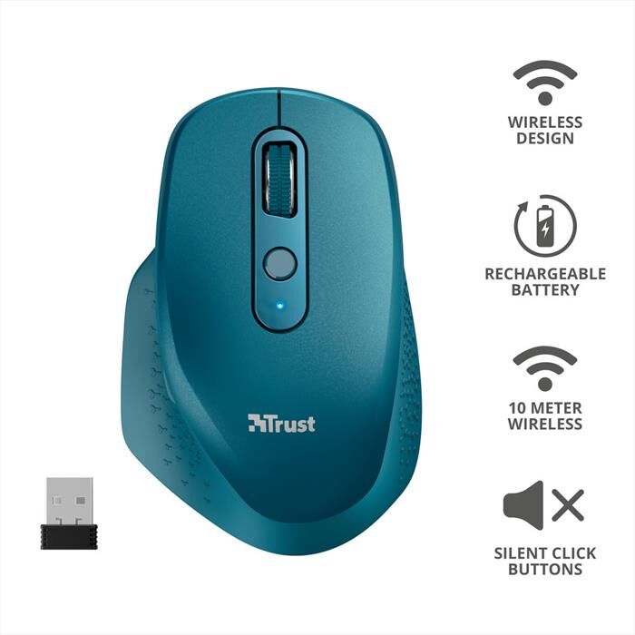 Trust Ozaa Rechargeable S Mouse Blue-blue