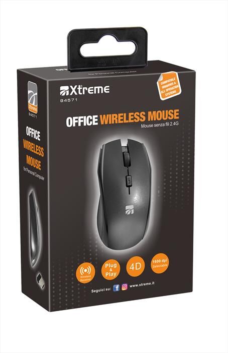 Xtreme Office Mouse Wireless 2.4g-nero