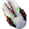 Gatuida Gamingmuis Notebook Bedraad Verlichte Verlichting Gaming Bedraad USB Bedraad Voor Gamer Bedraad Ergonomisch Hoge Precisie Laptip Oplaadbare Muis Computermuis 6D Plastic Witte