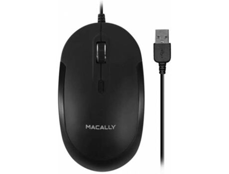 Macally Rato DynaMouse (Cabo USB - Casual - 1600 dpi - Preto)