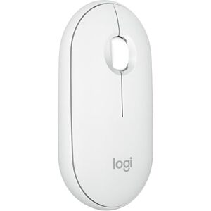 Logitech Pebble Mouse 2 M350s Slim Bluetooth Wireless Mouse, Portable, Lightweight, Customisable Button, Quiet Clicks, Easy-Switch for Windows, macOS, iPadOS, Android, Chrome OS - White