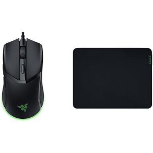 Razer Cobra - Lightweight Wired Gaming Mouse Chroma RGB Black & Gigantus V2 Medium - Soft Medium Gaming Mouse Mat for Speed and Control Black