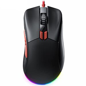 WSJTT Wired Gaming Mouse 12400 DPI 1000Hz Lightweight RGB USB Gaming Mice with 8 Programmable Buttons for PC Laptop