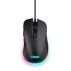 Trust Gaming GXT 922 Ybar Gaming Mouse, 68% Recycled Materials, 200-7200 DPI, 6 Programmable Buttons, 2.1 m Braided USB Cable, Advanced Software, RGB Computer Mouse for PC, Laptop, Windows - Black