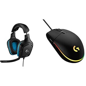 Logitech G432 Wired Gaming Headset, 7.1 Surround Sound, DTS Headphone:X 2.0, 50 mm Audio Drivers, Black & 203 LIGHTSYNC Gaming Mouse with Customizable RGB Lighting, Black