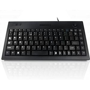 Accuratus 5005 - USB Wired Professional Mini Size Keyboard with Optical Trackball and Left / Right Mouse Buttons