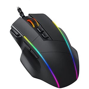 WSJTT Wired Gaming Mouse Ergonomic Mice 8000DPI with RGB Backlit and 8 Programmable Buttons for PC Gamer Computer Mouse