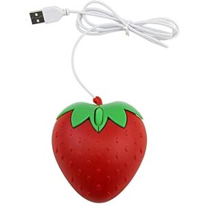 Uqezagpa Portable Cute Mini Strawberry Mouse USB Small Optical Computer Mouse 3D Fruit Shape Gift Mice For Office Laptop Strawberry Mouse