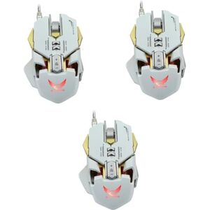 PartyKindom 3pcs Corded Mouse Silent Mouse Usb Mouse Wire Mouse Computer Mouse Wired Mouse for Computer Usb Wired Gaming Mouse Optical Gaming Mouse Mechanical Mouse Programmable X300 White