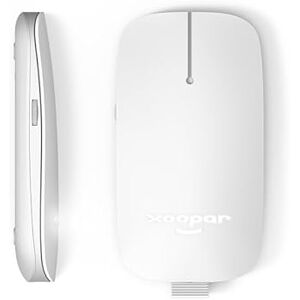 Xoopar 2.4G Wireless Mouse - Rechargeable Mouse - Computer Smart Mouse - Ultra Slim - Recycled Plastic Pokket (White)