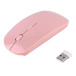 CamKpell Wireless Optical Mouse - Professional 2.4GHz Optical Wireless Mouse Wireless Compatible USB Button Gaming Mouse Gaming Mice Computer Mouse - Pink