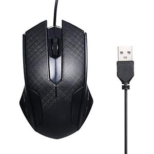 HUIOP 3-Button USB Optical Wired Mouse with 1.1M Cord Compatible with Windows 7/8/10/XP MacOS,3-Button