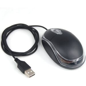 Tenlacum Quality USB 3D LED Optical Wired Scroll Wheel Mini Mouse Mice For PC Laptop - Black