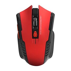 Dpofirs USB Universal Optical Mouse for Computers, 1000/1200 / 1600DPI 3 Levels Adjustable DPI Wireless Mouse with USB Receiver for Office, Ergonomic Design Mouse for PC (Red)