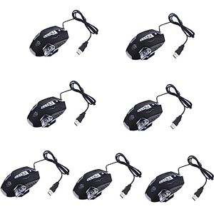 KOMBIUDA 7pcs mouse wired gaming ergonomic wired optical USB for laptop programmable with lights computer mice ergonomic gaming 6d computer desktop computers human body abs x9 notebook