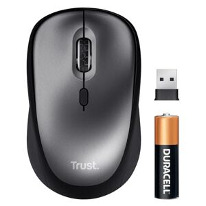 Trust Yuki Silent Wireless Mouse, Battery Included, for Left and Right Hand Users, 800-1600 DPI, 83% Recycled Materials, Storable USB Micro Receiver, Quiet Compact Computer Mouse for PC, Laptop, Mac