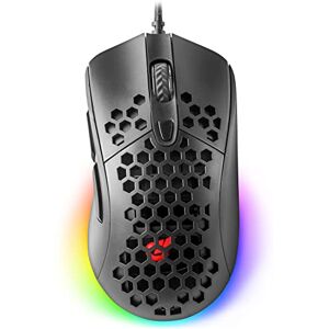 GUNMJO Tyrfing Honeycomb Shell Wired RGB Gaming Mouse, PC Gaming Mouse with 6 Buttons and Up to 10,000 DPI, Computer Mice for PC Gaming, Black Color