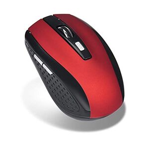 N+B Portable Optical Mouse, Ergonomic Shape Wireless Gaming Mouse with USB Receiver and Micro-Precision Scroll Wheel, For PC Laptop Desktop Computer Cordless Mouse (Red)