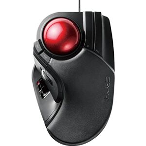 Elecom Wired Finger-operated Large size Trackball Mouse 8-Button Function with Smooth Tracking, Precision Optical Gaming Sensor (M-HT1URXBK)