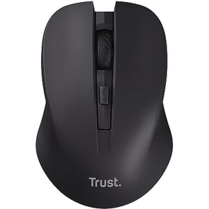 Trust Mydo Silent Wireless Mouse, 82% Recycled Plastics, 1000-1800 DPI, Storable USB Receiver, RF 2.4GHz, For Left and Right Hand Users, Quiet Optical Computer Mouse for PC, Laptop, Mac - Black